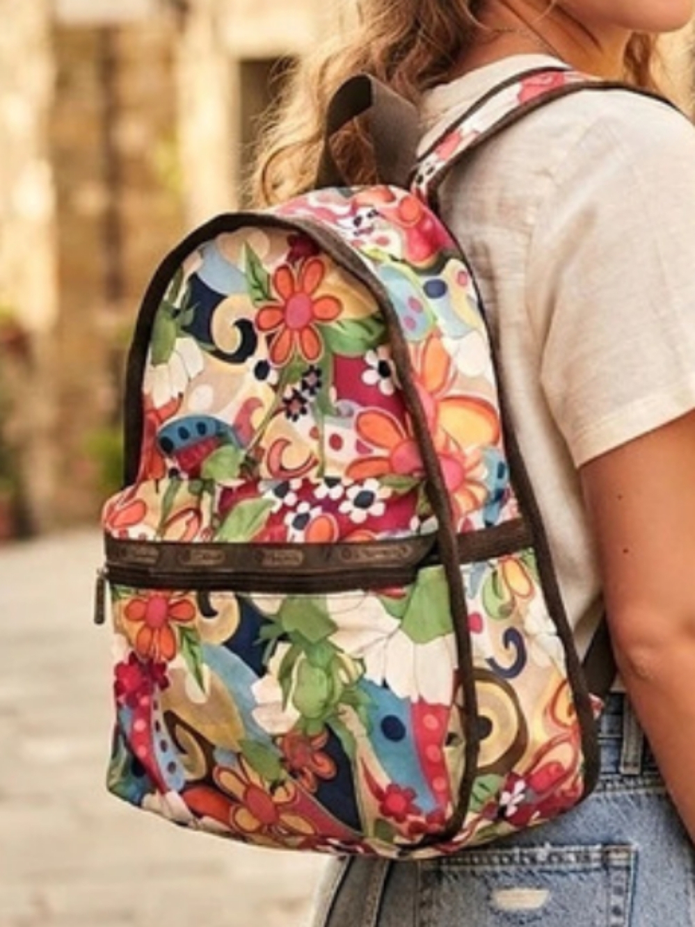 Lesportsac Basic Backpack Floral Multicolor & Black
